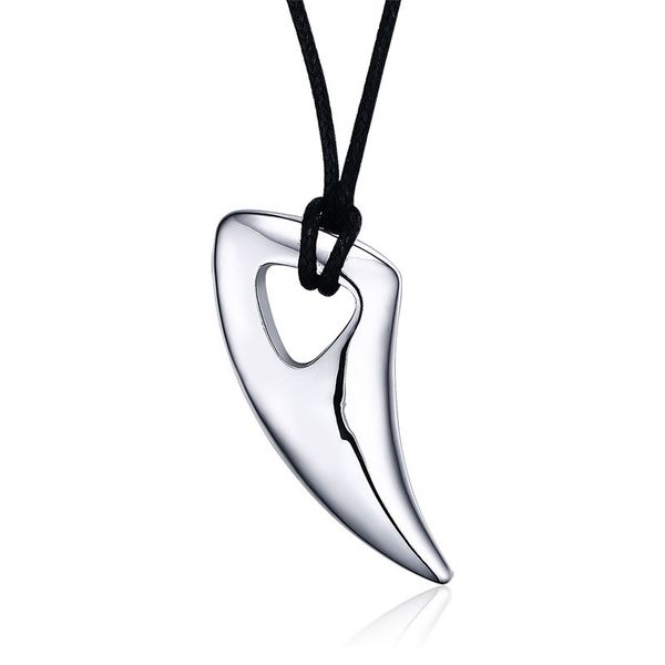 

silver color fashion men's horn pendant necklace stainless steel link chain necklace jewelry gift for men boys j030