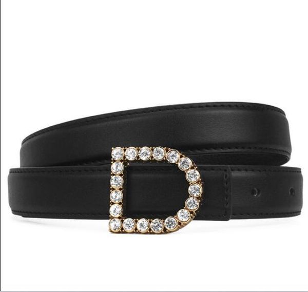 

designer belts womens belt new classic woman diamonds d letters smooth buckle belts width 24mm 4 color optional, Black;brown