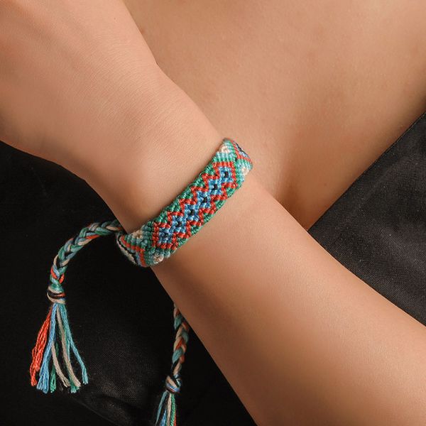 Vintage Boho Nepal ethnische handgemachte Armband bunte Strand Braid String Baumwolle Wrap gewebte Seil Freundschaftsarmbänder für Frauen Männer Schmuck