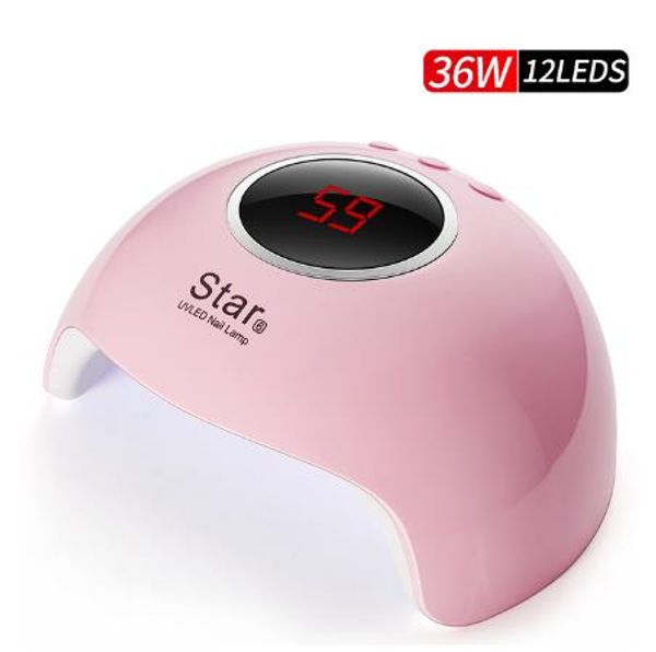 

rohwxy star6 nail dryer led uv lamp 36w mini usb lamp lcd display drying nail polish nail art tools