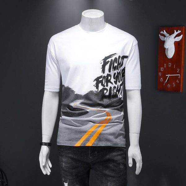 

2020 new summer fashion men tshirt short sleeve o-neck graffiti print mens designer casual loose mens t-shirts tees polos plus size, White;black