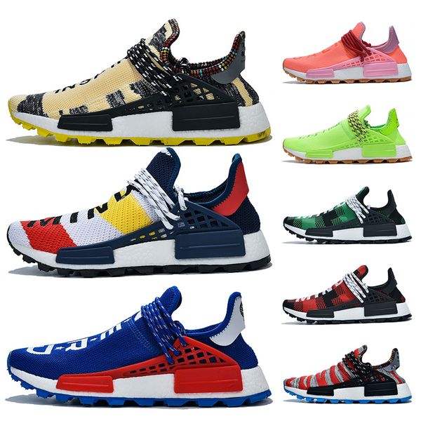 

2019 pharrell williams nmd human race shoes trail infinite species bbc blue red green plaid solar pack mens trainers sports women sneakers