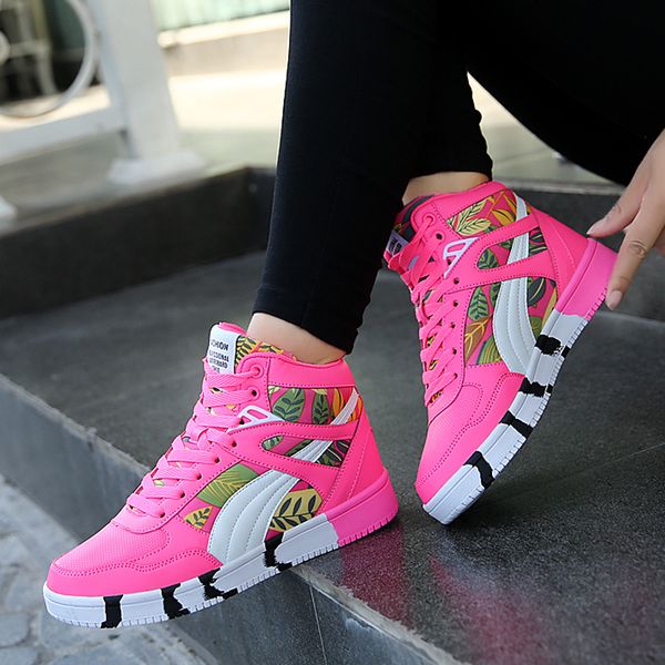 

2020 new pink platform women running shoes black high sneakers ladies shoes woman tenis feminino casual basket femme
