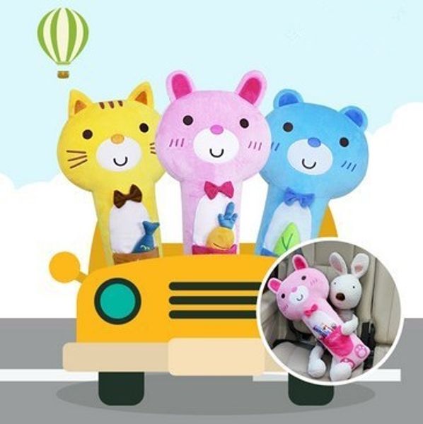 

children's car seat belts cartoon animals shoulder protector shoulder strap plush baby pillow 24*50cm