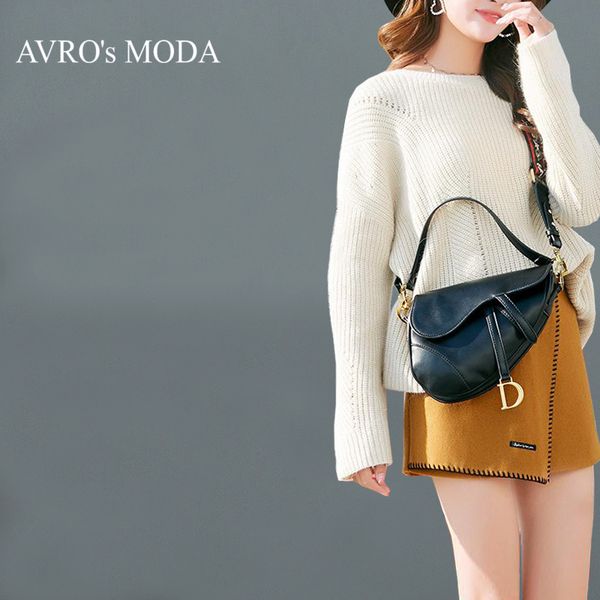 

avro's moda genuine leather shoulder bags for women 2019 luxury handbags women bags designer small crossbody retro saddle bag