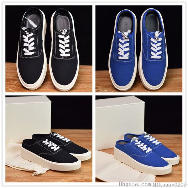 

fear of god 101 backless sneaker black blue slip on height increased fashion designer luxury shoes mens casual shoes