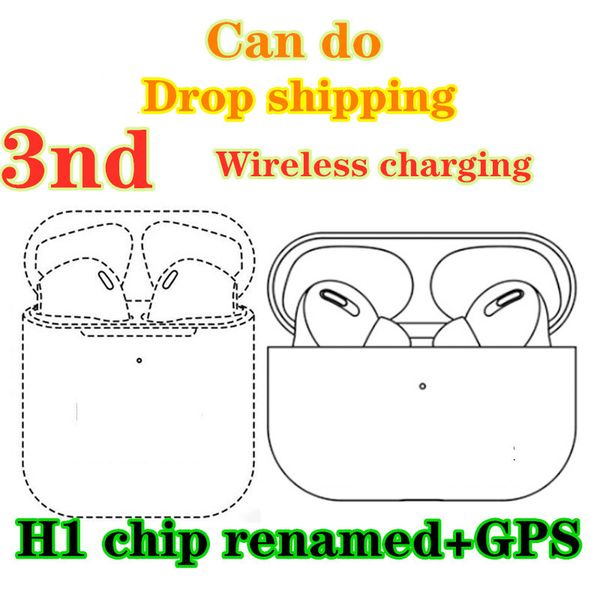 

wireless charging bluetooth headphones auto paring 3nd gen earphones pk pods pro w1 h1 chip ap3 i12 i7 i500 i200 headset drop shipping