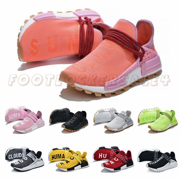 

Pharrell Williams HU Fashion Pink Running Shoes Human Race Triple Black Oreo Cool Grey 2019 Mens Trainers Women Designer Sport Sneakers