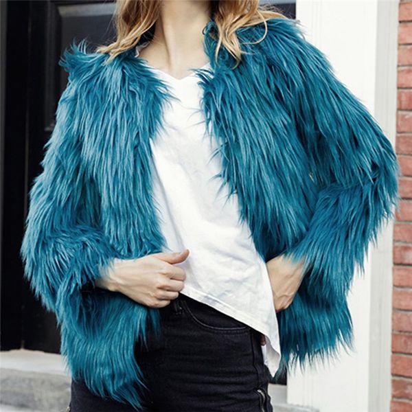 

winter warm coat overcoat women plus size high-grade imitation turf cardigan solid color coat winter parka femme jul, Black;brown