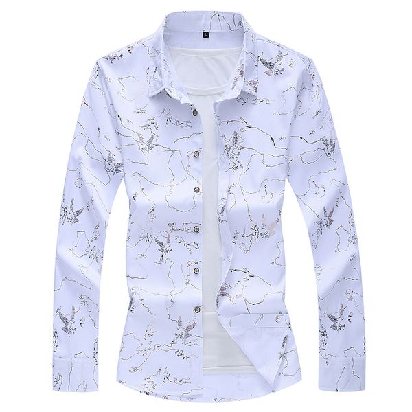 

plus size 5xl 6xl 7xl men's print shirt 2020 new spring autumn fashion casual long sleeve shirt male clothing white black,361