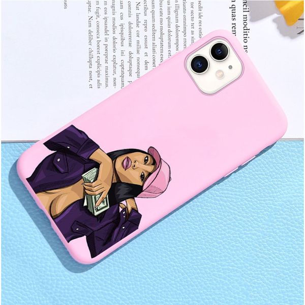

fashion queen classy paris girl pink frosted soft silicone candy case coque for iphone 11 6 8 8plus x xs max 7 7plus