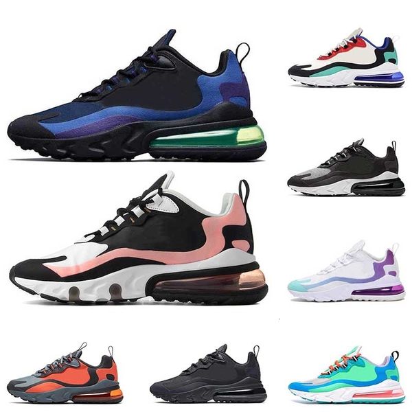 

new react men running shoes deep royal blue bauhaus optical bleached elegant touches mens trainers breathable sports sneakers size 36-45, Black