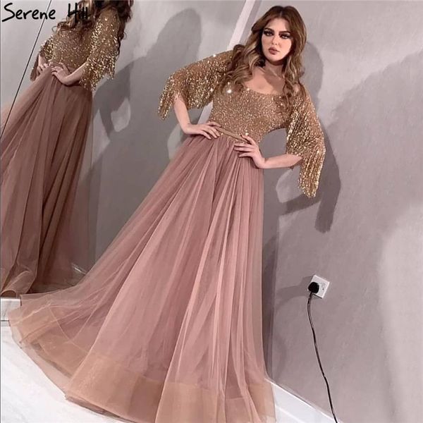 

serene hill rose gold o-neck sequined prom dresses 2020 a-line sparkle formal dress dla60976, White;black