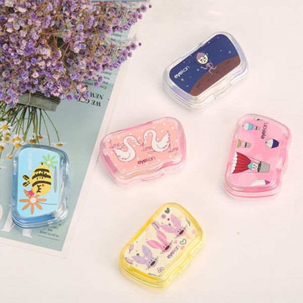 

invisible case glasses case glasses quicksand transparent plastic contact companion box eyekan kaida companion box, Blue