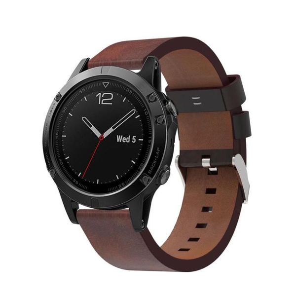 

роскошный кожаный ремешок замена ремешок для часов с инструментами для garmin 5 gps watch ja26 drop shipping, Black;brown