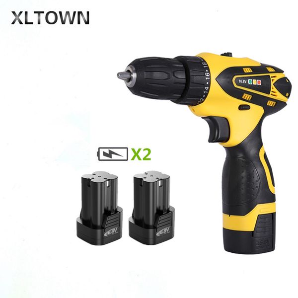 

xlotwn16.8v mini electric drill with 2 battery two-speed rechargeable lithium battery electric screwdriver household power tool
