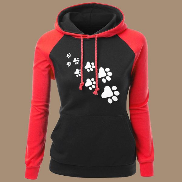 

women's hoodies & sweatshirts drawstring color block hoodie pullover sweatshirt poleron mujer 2021 stitching long sleeve women kangaroo, Black