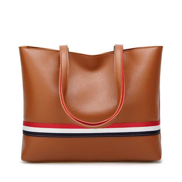 

new simple handbag 2020 tide casual mummy bag fashion ribbon hit color mother bag tide shoulder