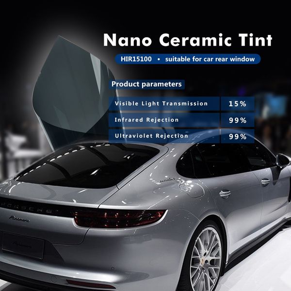 

152cm50cm 15% vlt теплоизоляционная nano ceramic оттенок окна автомобиля фильм авто окна дома оконного стекла тонирования пленка другое home
