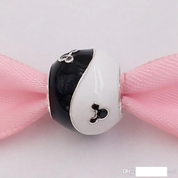

authentic 925 sterling silver beads disnny-micky-yin-yang charms fits european pandora style jewelry bracelets & necklace eng791928cz, Bronze;silver