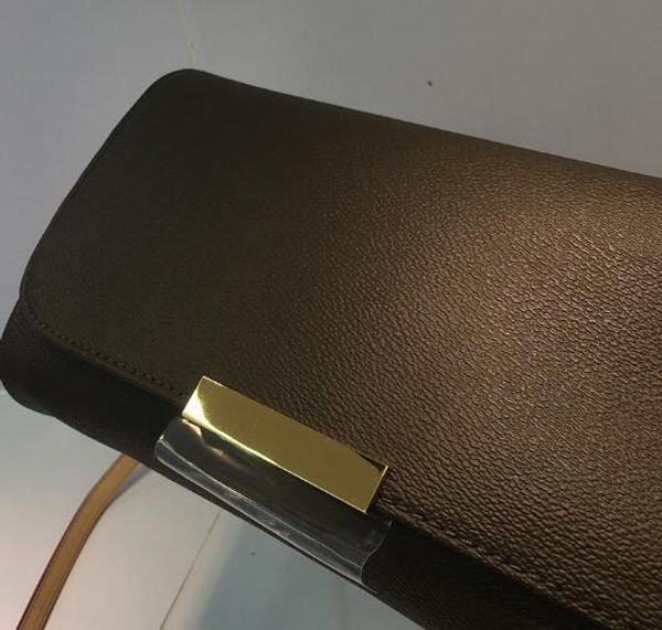 

2019 new fashion purses genuine leather brown grid letter shoulder metal chain crossbody coin pouch plain bags designer women handbags