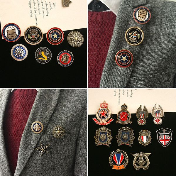 

mixed accessories royal preppy navy style pin brooch badge embroidery epaulette tassel brooch military badge, Gray