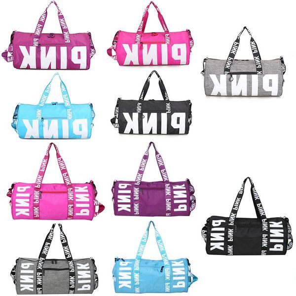 

Pink duffel bag handbag letter travel bag waterproof ca ual beach exerci e luggage bag canva ecret torage bag 10 tyle