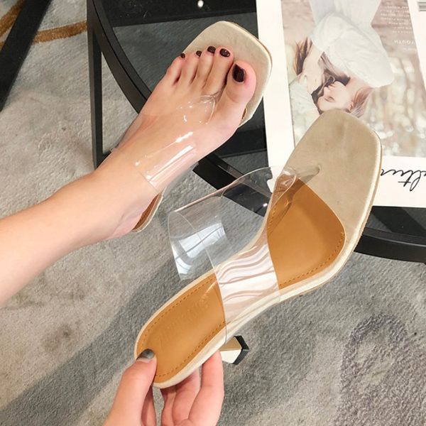 

med shoes thin heels heeled mules slippers casual slides slipers women rubber flip flops low high transparent 2020, Black