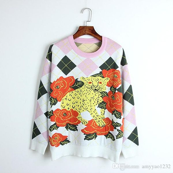 

821 2018 осень свитера reqular с длинным рукавом круглый вырез роскошный свитер пром мода женская бесплатная доставка dl, White;black