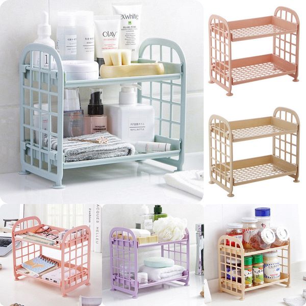 

2 Tier Plastic Bathroom Shower Caddy Corner Storage Holders Racks Kitchen Shelf Organiser Storage Case Container Organizer