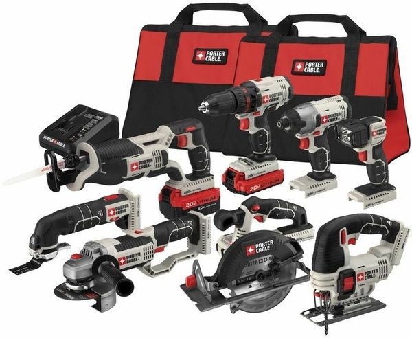 

Porter cable lithium li ion cordle combo kit with oft ca e 8 tool 20 volt max