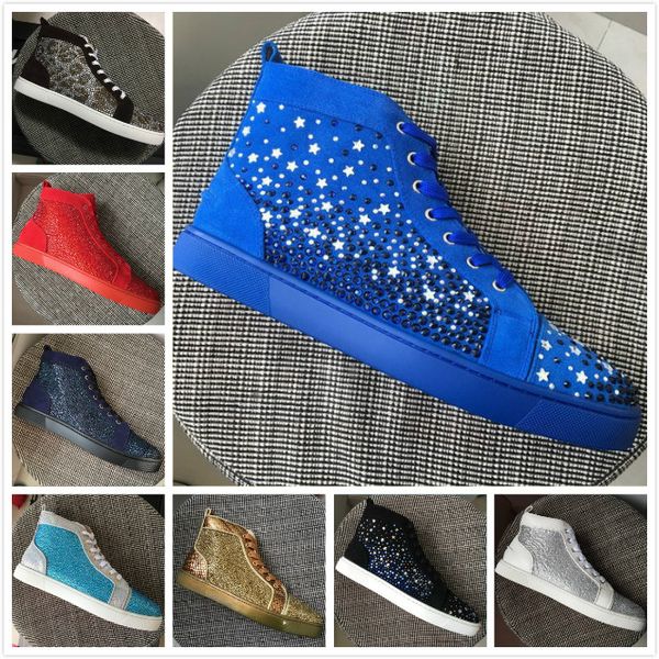 red bottoms sneakers blue