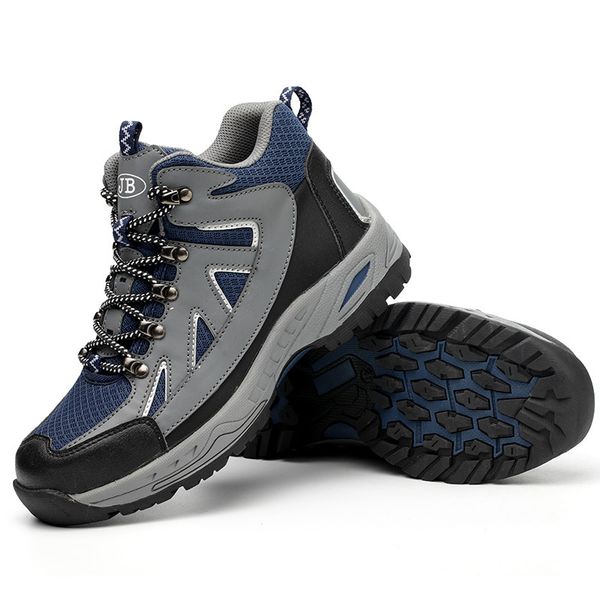 

snow boots men 2019 fashion safety shoes anti-slip anti-smashing men work boots safety winter hiking shoes, Black