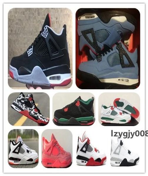 

2019 4 bred mens basketball shoes cactus jack travis scotts x 4s houston oiler white black cement raptors iv sports sneakers with box