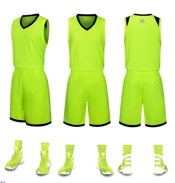 

2019 new blank basketball jerseys printed logo mens size s-xxl price fast shipping good quality apple green ag001n, Black;red