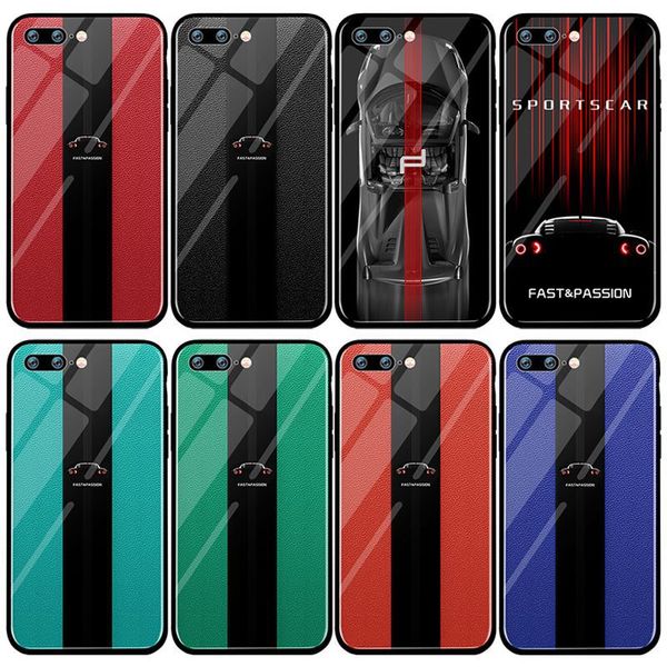 

[tongtrade] tempered glass case for iphone 11 pro x xs max 8 7 6s 5s plus oppo r17 huawei p30 custom grained leather porsche cover case