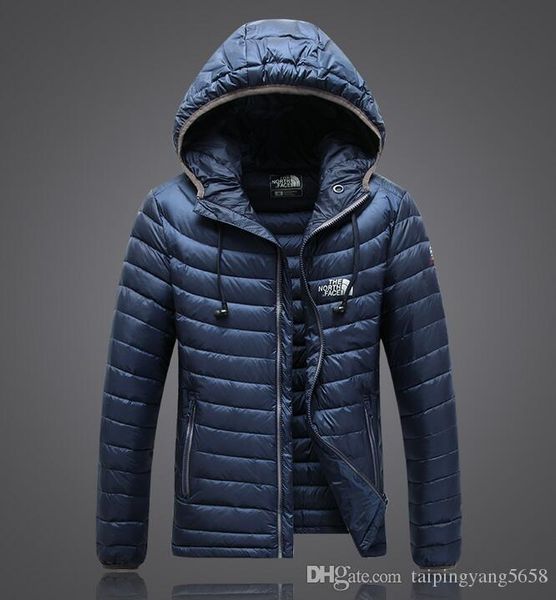 

Men women face down jacket graffiti printed ca ual hooded lightweight down jacket male letter long leeve fa hion north coat 1503