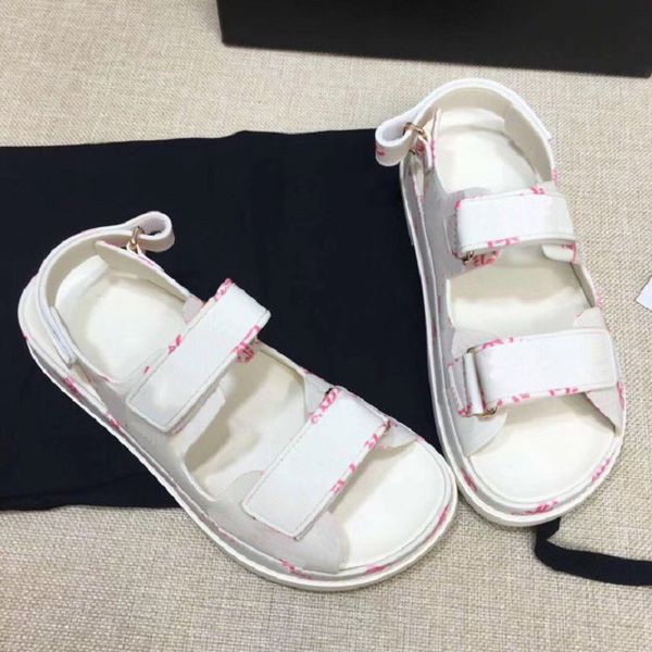 

fashion women sandals summer flats luxury real leather platform designer sandals flats shoes ladies beach shoes bag05 ch03, Black