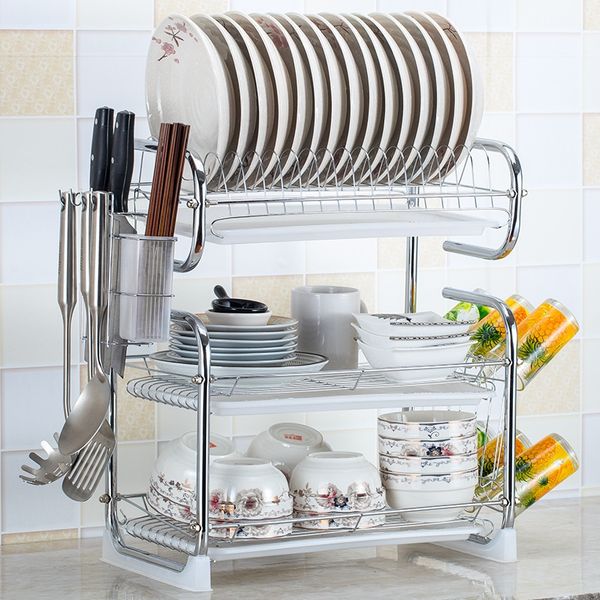 

5%sink holder kitchen cutlery rack drain storage s-shaped 2/3 layer stand dish plate kitchen storage organization