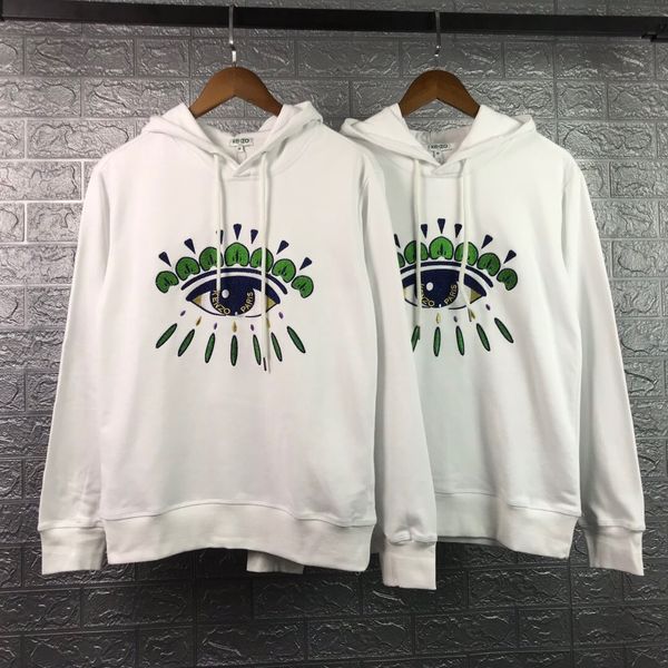 

19ss luxurious brands design kenz big eyes embroiderd white cotton sweater pullover hoodies men women streetwear sweatshirt outdoor shirts, Gray;blue