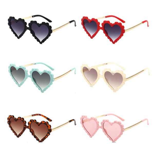 

1pc baby heart kids sunglasses fashion new love plastic pink sun glasses girls boys uv400 sunglasses okulry oculos wholesale, White;black
