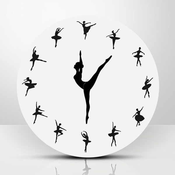 

ballet dancer modern design wall clock charming ballerina 3d wall clock creative nursery decor unique gift for ballerina