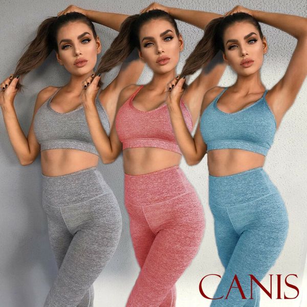 

йога костюм 2 шт спортивные рубашки растениеводство топ бесшовные леггинсы спортивный комплект тренажерный зал одежда фитнес спортивный кост, White