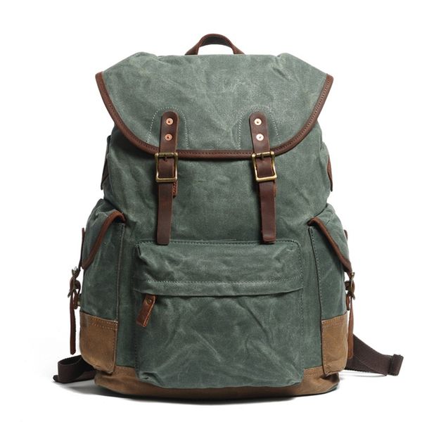 

yupinxuan dropshipping vintage canvas leather rucksacks large capacity waterproof travel daypacks designer back packs retro
