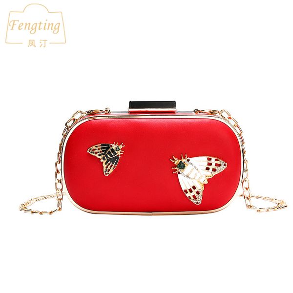 

fashion women's evening bags red color day clutch female white wedding purse messenger bag chain shoulder bag handbag ftb142