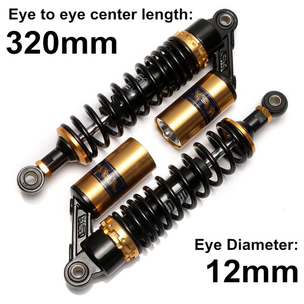

universal 320mm 12.5" motorcycle air absorber rear suspension for yamaha motor scooter atv quad dirt bike gold&black d15