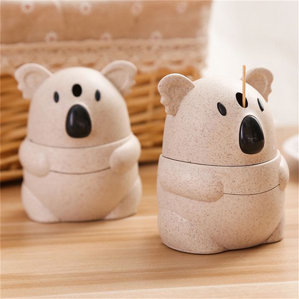 

new creative koala automatic toothpick holder container household table toothpick storage box toothpick dispenser small bamboo stick bo
