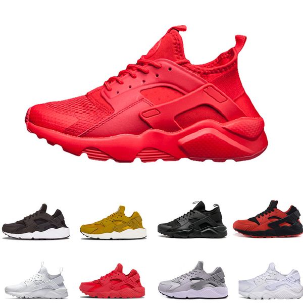 

2018 new air huarache 4 iv ultra casual shoes for men women all red huraches huaraches mens trainers hurache sports sneakers size 36-46, Black