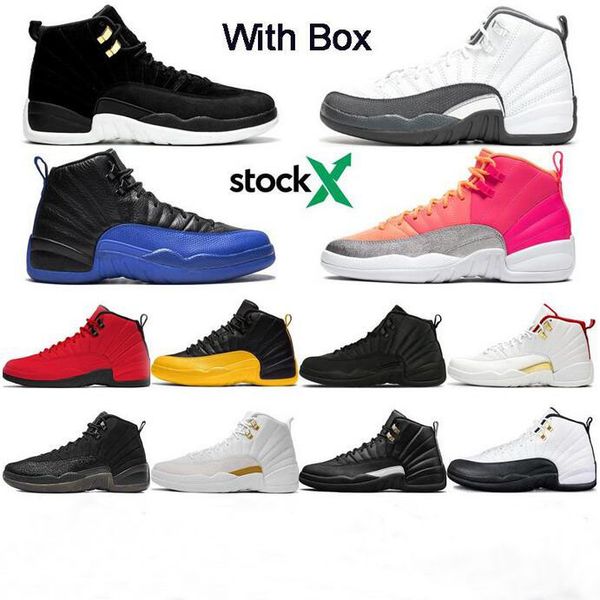 

2020 men basketball shoes jumpman stock x 12 12s university gold game royal flu game playoff black gym red mens