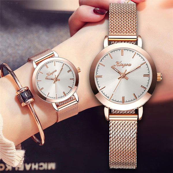 

ladies business clock women watch quality mesh belt exquisite small dial quartz wrist watches relogio 2019, Slivery;brown